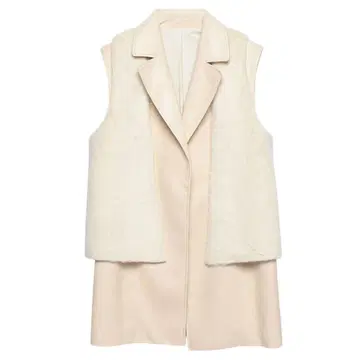 EIMYISTOIRE 에코 퍼 레이어드 인조 가죽 베스트