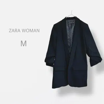 [ ZARA WOMAN ] 체스터 코트 소매 주름 유니크 방한 블랙
