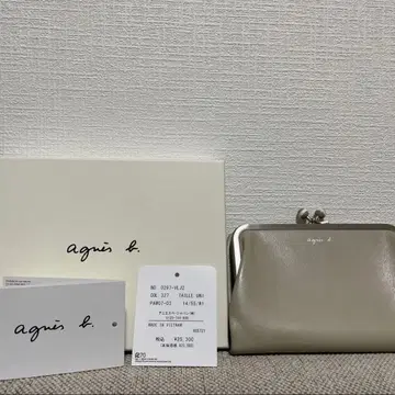 아네스베 agnes b. 가마구치 이단 접이식 지갑 여성용 그레이