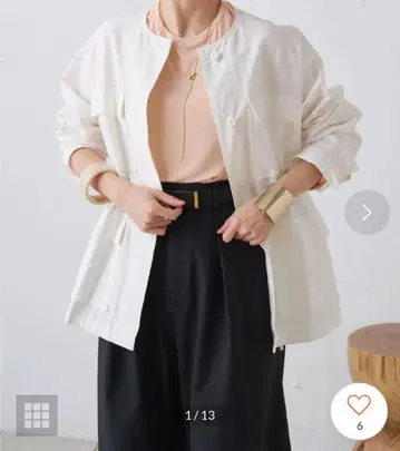 오메카시 Omekashi 노카라 밀리터리 자켓 화이트 긴팔