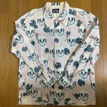 DRESS HIPPY FACE TWO SKULL SHIRT PINK