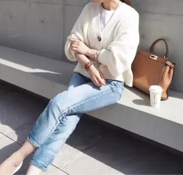 H&M 니트 가디건 옅은 베이지