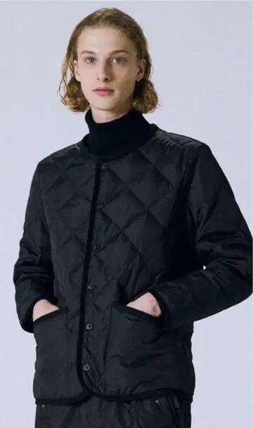 [ TAION ] 파이핑 가디건 다운 크루넥