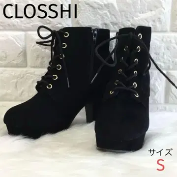 CLOSSHI 크로시 레이스업 숏부츠 사이드 지퍼 통굽