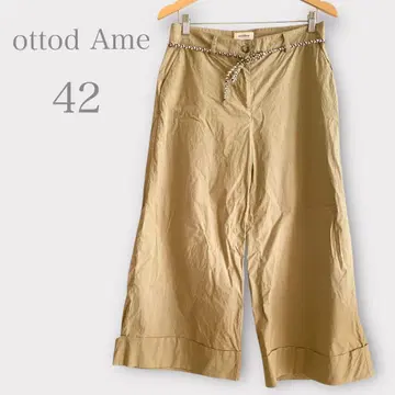 크롭 와이드 팬츠 베이지 XL 상당 캐주얼 이탈리아제 봄/여름