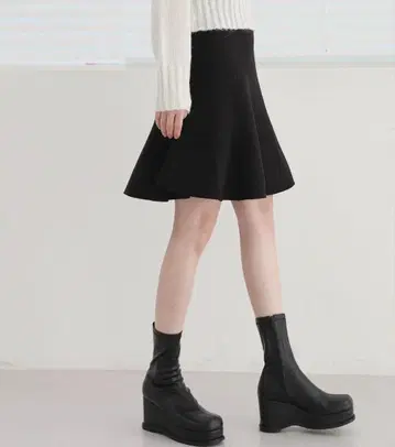 플레어 니트 스커트