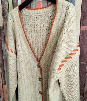 [ 자바 별주 ] 2way 빅 핸드 스티치 가디건 클래식 엘프