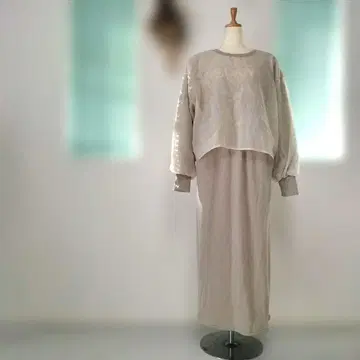 [ Bab ] 로고 시어 도킹 맨투맨 원피스