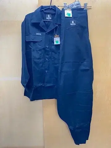 관동토비 오픈 셔츠 M과 초초롱 W73 상하의 세트 네이비