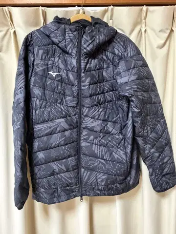 미즈노 다운 자켓 후드 부착 그레이 사이즈 2XL