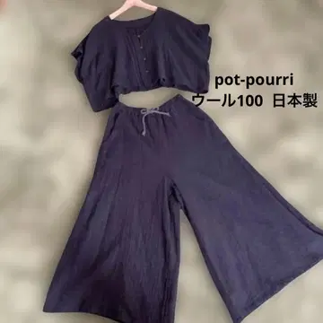 당일 발송 pot-pourri 울 100 일본제 반팔 셋업
