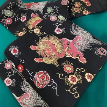 앤티크 당사자 당화 나고야 오비 블랙 #1393