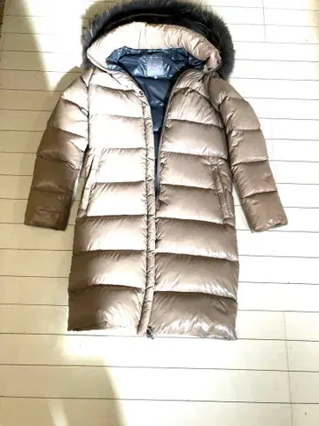 DUVETICA 후드 부착 다운 자켓 베이지