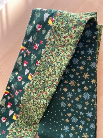 반폭 오비 핸드메이드 크리스마스 패턴 리버서블