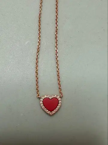APM MONACO 빨간색 하트 목걸이 길이 조정 가능
