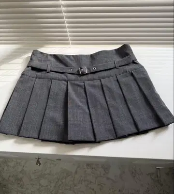 ZARA 미니 플리츠 스커트 그레이 벨트 포함
