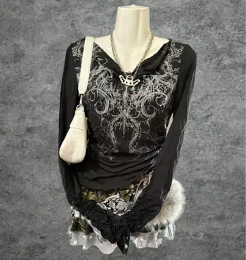 드레이프 NANA grunge 롱t 다크코어 헤이세이 갸루 y2k 펑크