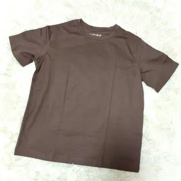 오파크 클립 수피마 면 100% 반팔 티셔츠 브라운