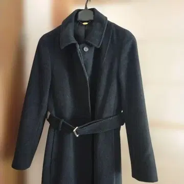 블랙 벨트 포함 롱 코트