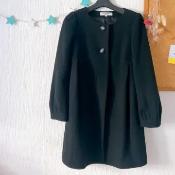 내추럴 뷰티 베이직 노카라 롱 코트 블랙 S