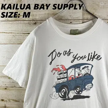 KAILUA BAY SUPPLY 반팔 셔츠 화이트 자동차 페인트 돼지 개
