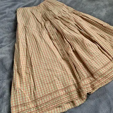 원더풀 라엘드 체크 무늬 플레어 롱 스커트