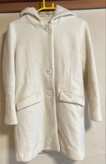 LOWRYS FARM 여성용 화이트 후드 부착 더플 코트