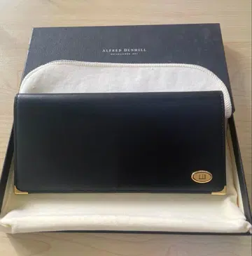 던힐 미사용 보관품 옥스퍼드 동전 지갑 부착 장지갑 카프 가죽 블랙