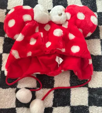 [ 새상품급 ] 디즈니 팬캡 크리스마스 미니 도트 빨간색