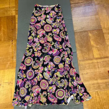 플라멩코 레슨용 꽃무늬 롱 스커트