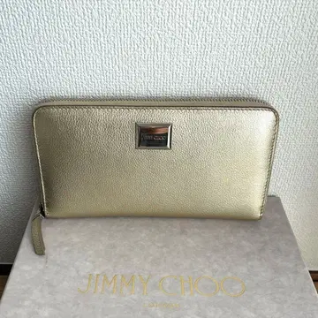 JIMMY CHOO PIPPA 장지갑 골드 가죽