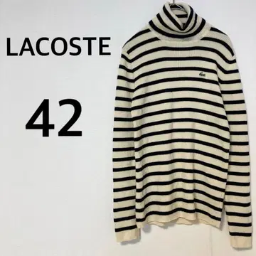 라코스테 빅 사이즈 보더 니트 [ XL ] 하이넥 울100%