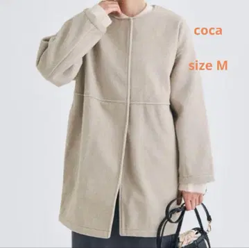 coca 베이지 노카라 코트 M