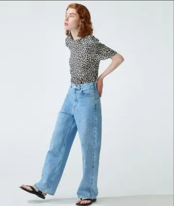 맥피 macphee 데님 라이트 블루 34 와이드 스트레이트 데님