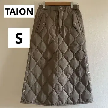 [ 컨디션 최상 ] 타이온 TAION 퀼팅 스커트 카키 S