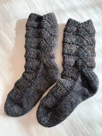 곰 발자국 양말 손뜨개질 양말 영국 양모