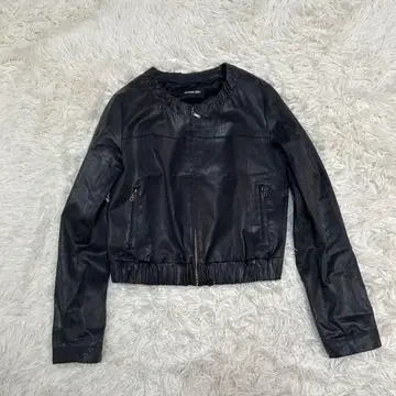 MAYSON GREY 메이슨 그레이 가죽 라이크 블루종 자켓 블랙