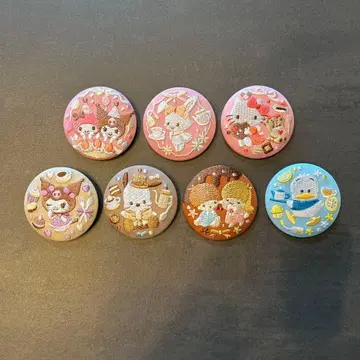 산리오 캐릭터즈 자수 캔뱃지 비스켓