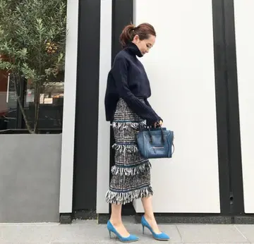 bluelea 블루레아 트위드 프린지 스커트