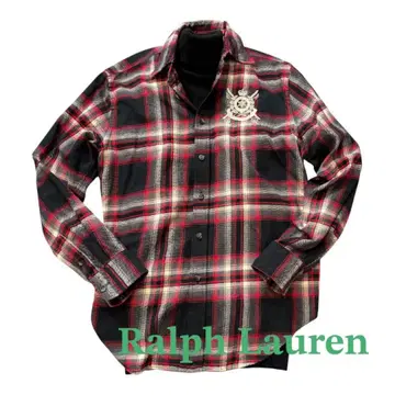 새상품급 Ralph 랄프 로렌 엠블럼 자수 플란넬 셔츠 긴팔