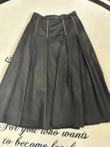 셀포드 블랙 천연 가죽 스커트