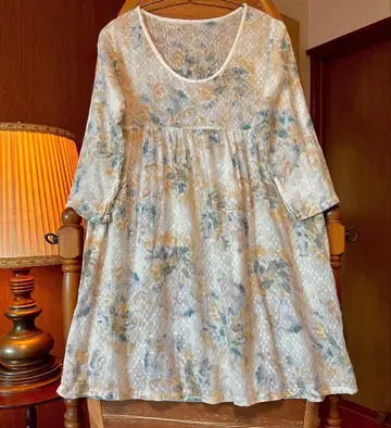 70년대 구제 의류 유럽 프랑스 앤티크 빈티지 꽃무늬 원피스