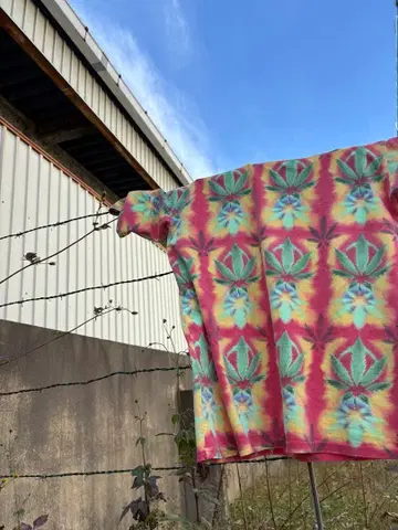 90s 초레어 Jester 건자 마리화나 대마 t셔츠 타이다이