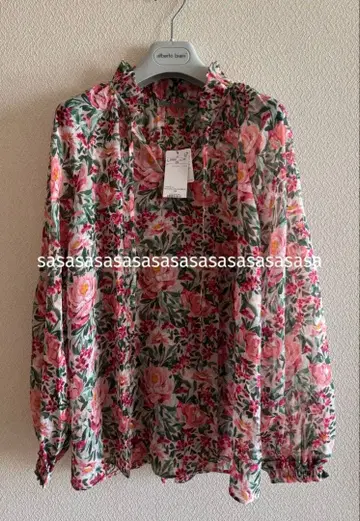 theory luxe 띠어리 럭스 꽃무늬 블라우스