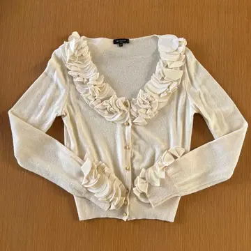 ETRO 프릴 가디건 42 아이보리
