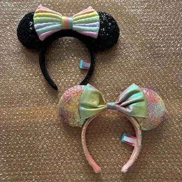 디즈니 머리띠 2세트 40주년 리본 스팽글
