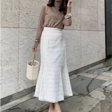 트위드 머메이드 스커트