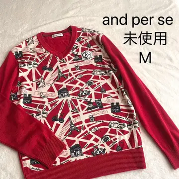 미사용 앤퍼시 스웨터 레드 M