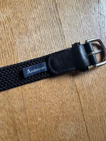 Anderson's 네이비 러버 메쉬 벨트 75