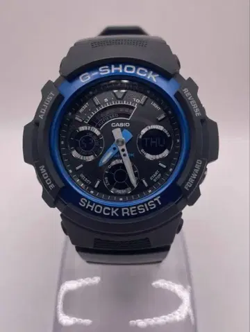 CASIO G-SHOCK AW-591 블랙/블루 배터리 새상품 작동